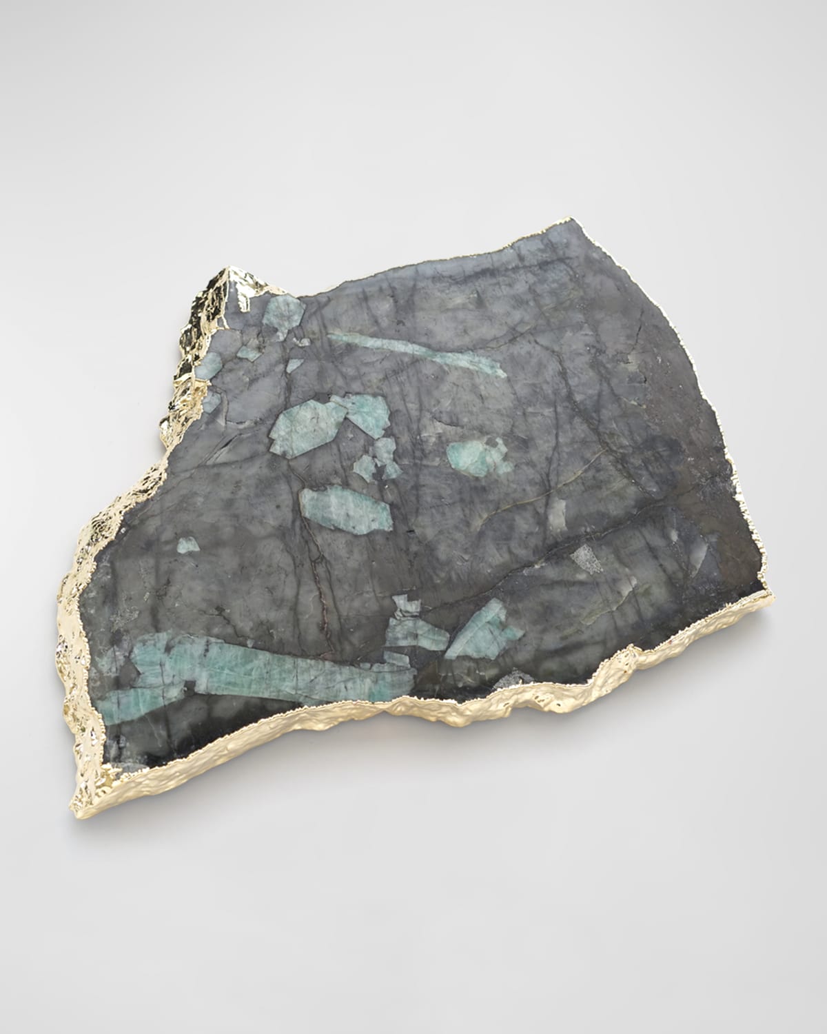Anna New York Kiva Large Emerald Platter, Gold In Emer/gld
