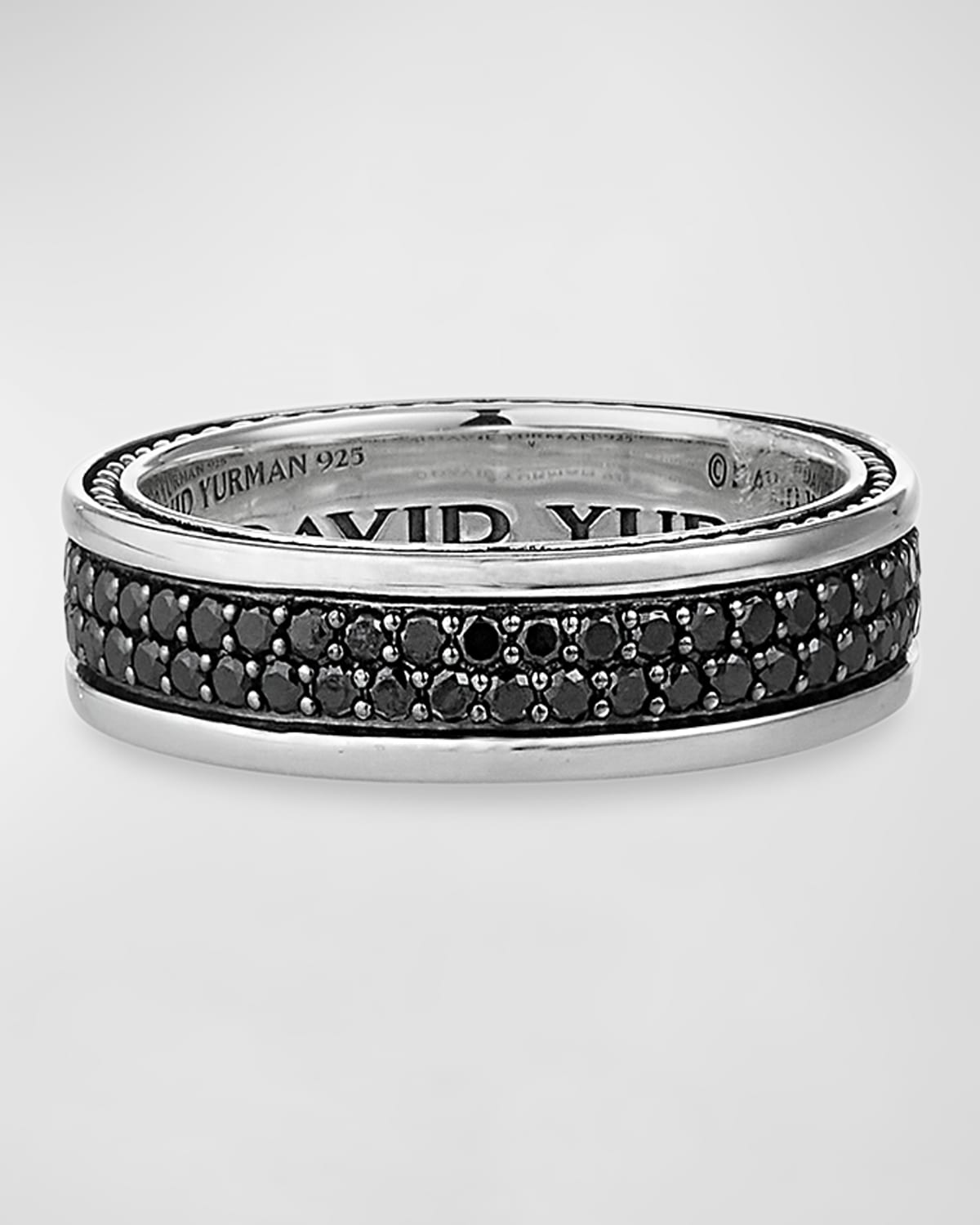 David Yurman Men s Streamline Two Row Band Ring with Black