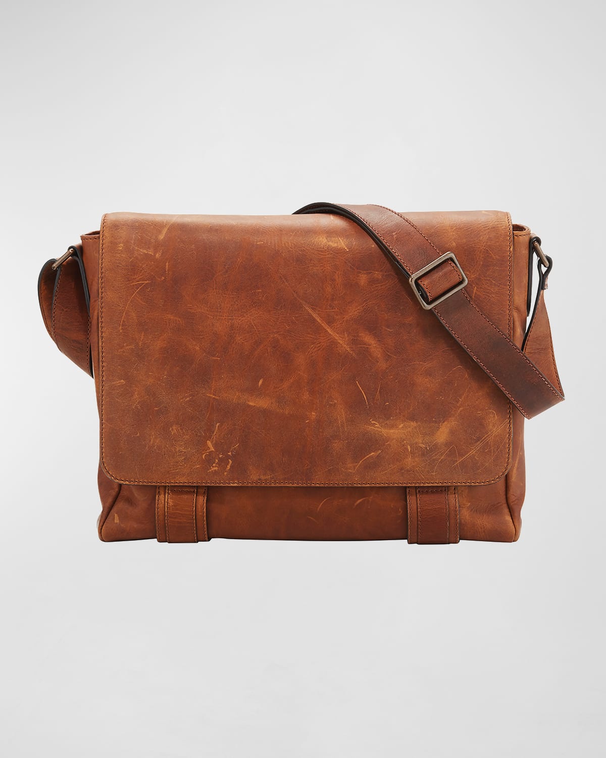 Shop Frye Logan Flap Messenger Bag In Cognac