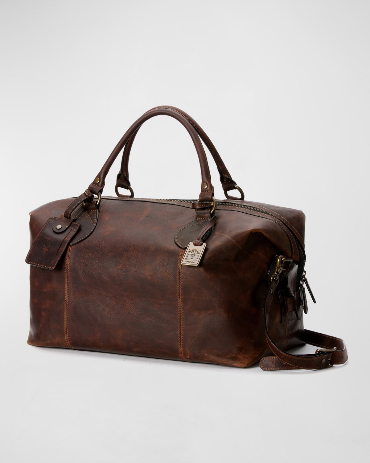 Shop Frye Logan Men's Leather Overnight Bag In Dark Brown