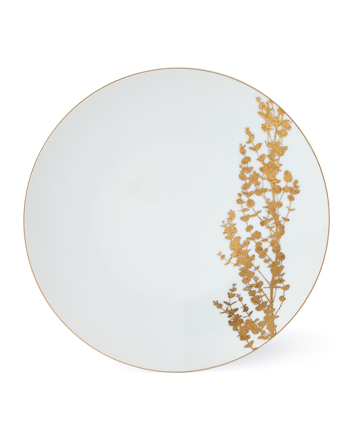Shop Bernardaud Vegetal Gold Dinner Plate In White Gold