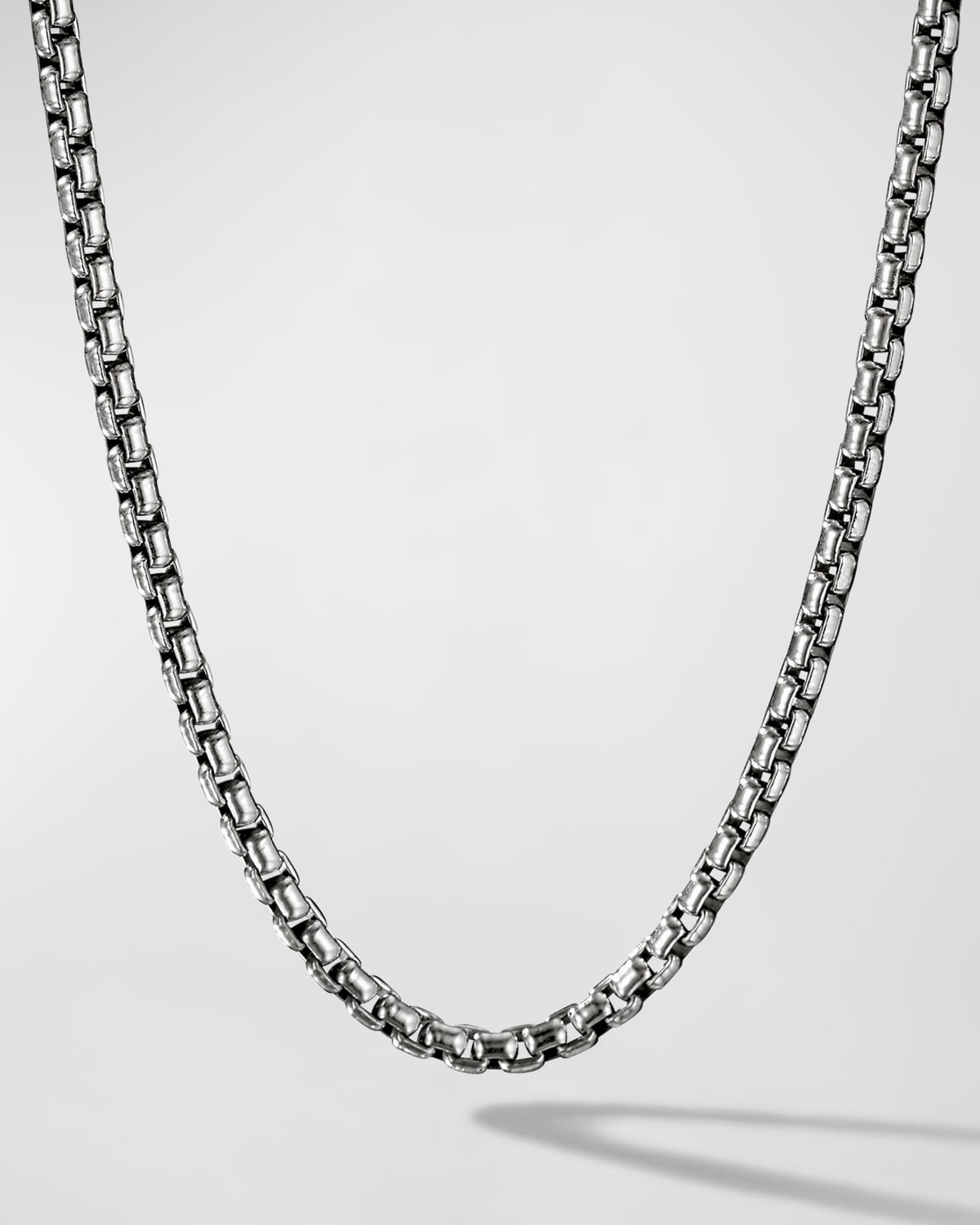 Men's Box Chain Necklace in Silver, 3.6mm, 24"L