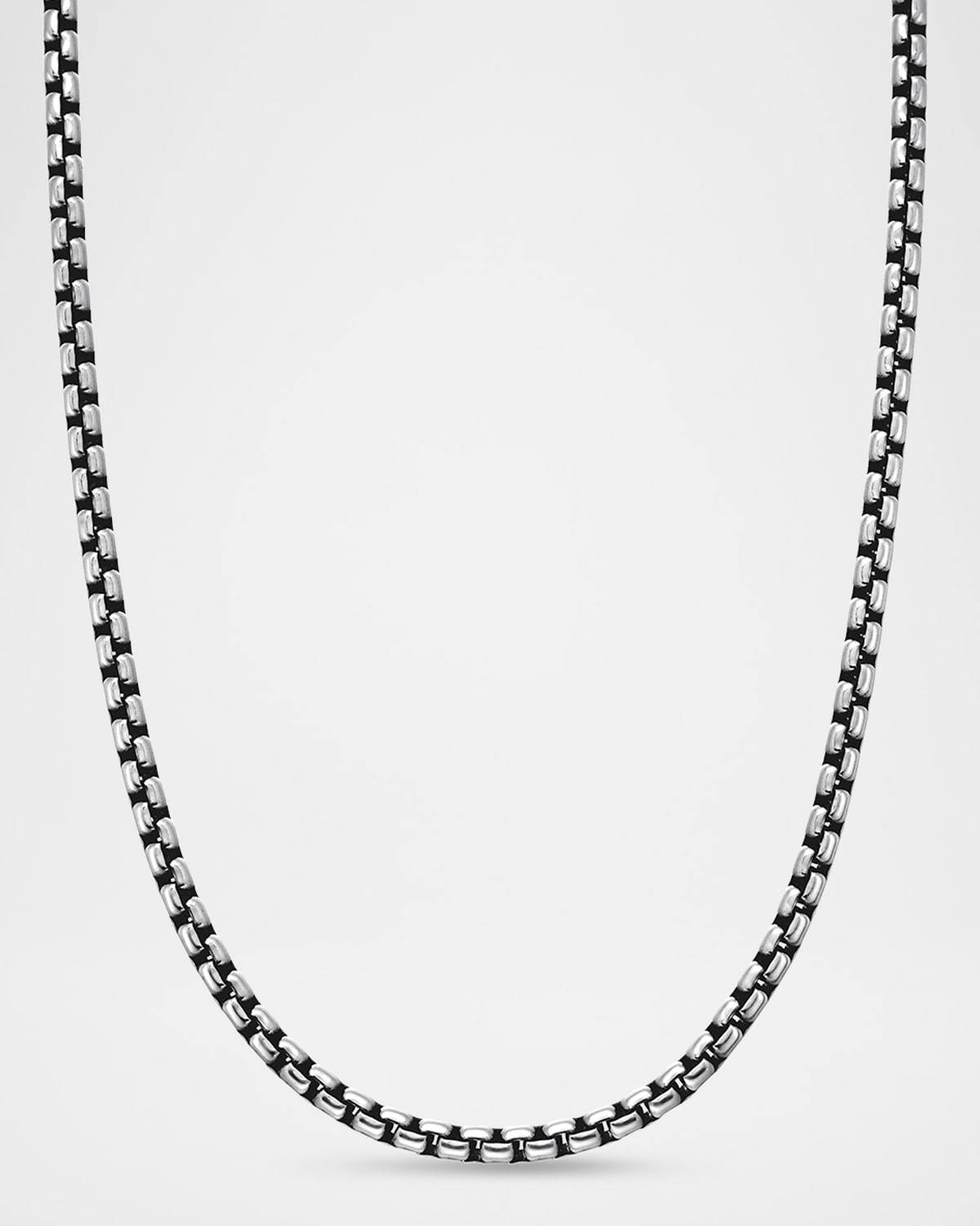 Men's Box Chain Necklace in Silver, 3.6mm, 24"L