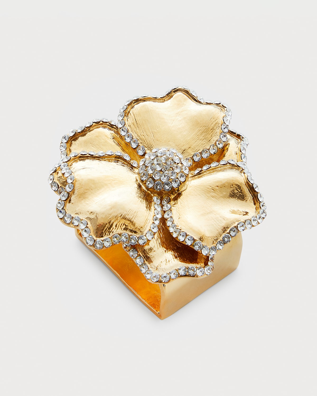 Swarovski® Crystal Flower Napkin Ring, Set of Four, Golden