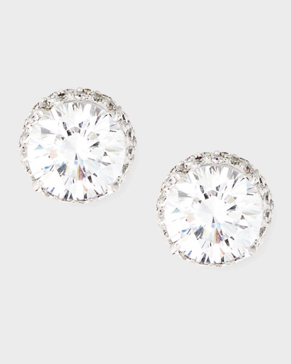 Pave CZ Crystal Stud Earrings