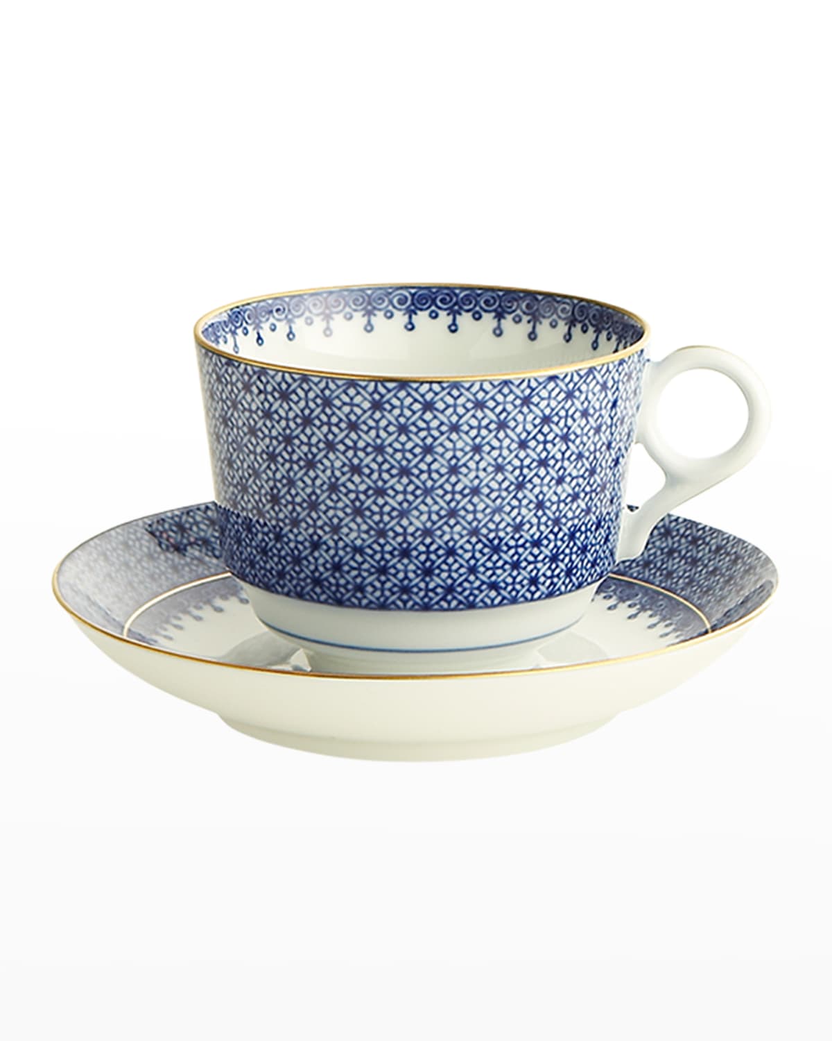 Mottahedeh Blue Lace 2-piece Porcelain Cup & Saucer Set