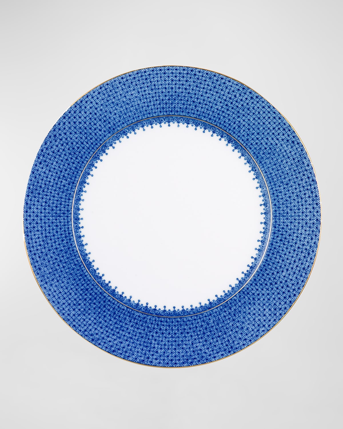 Shop Mottahedeh Blue Lace Charger Plate In Blu/wht