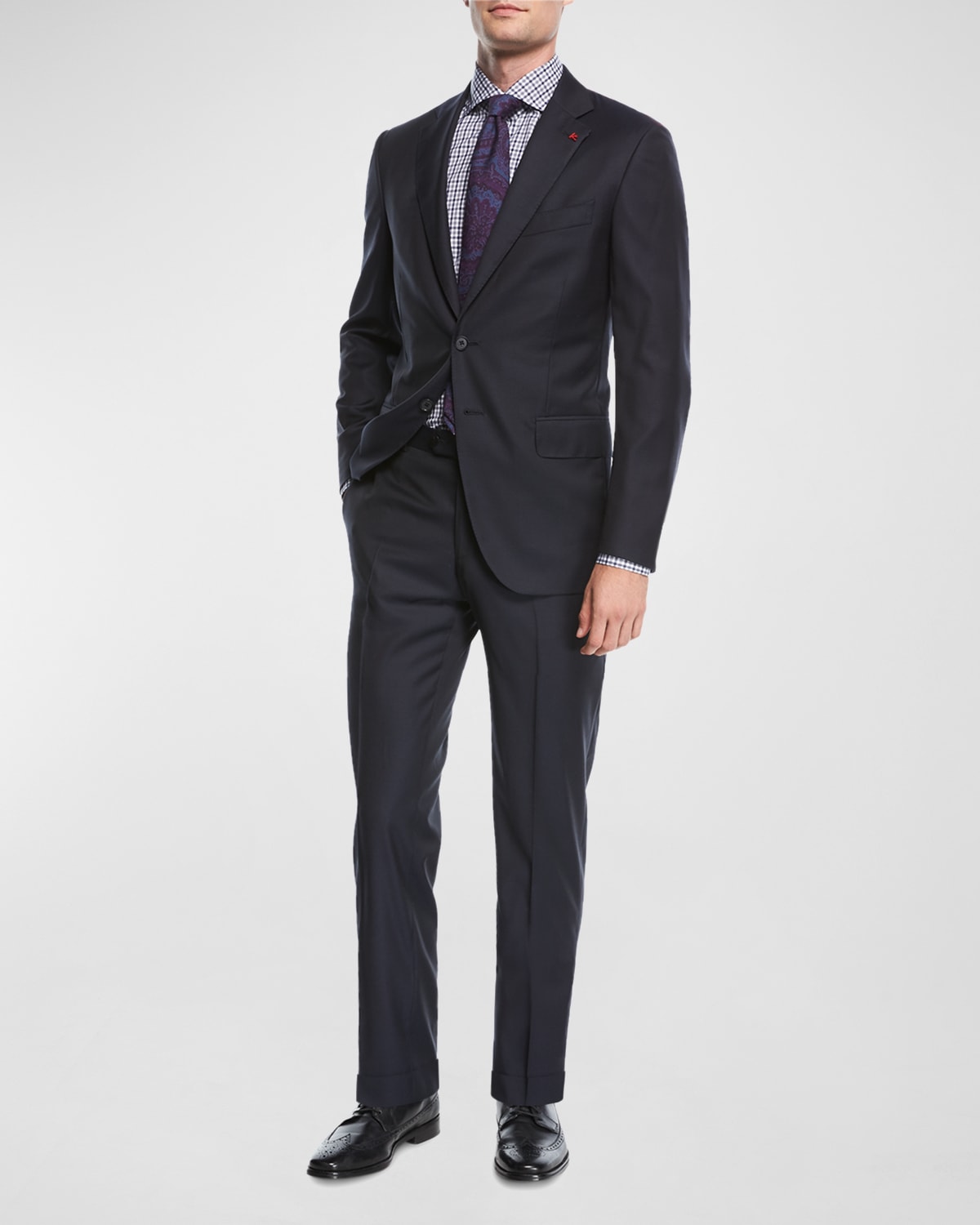 Solid Wool Two-Piece Suit