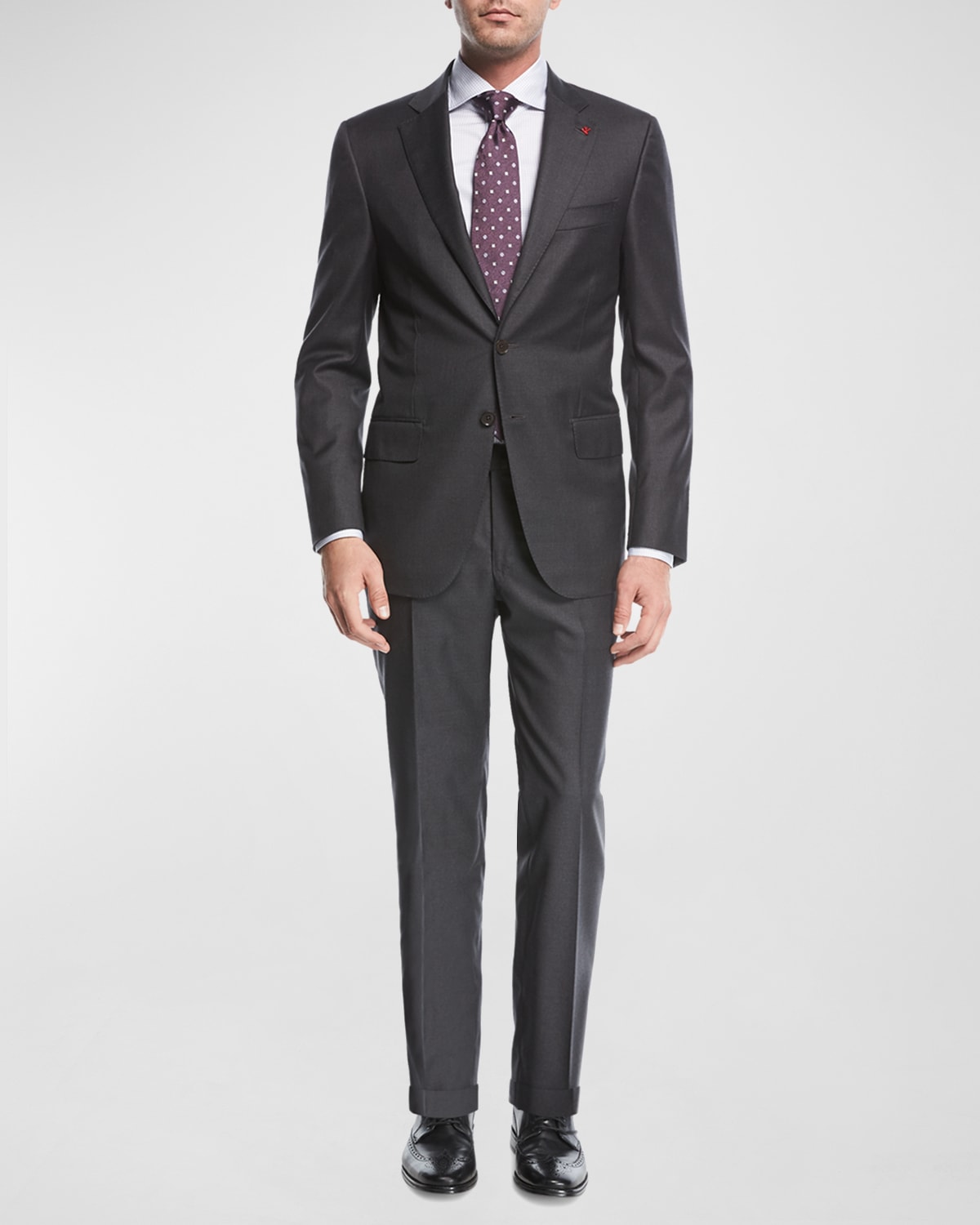 Solid Wool Two-Piece Suit