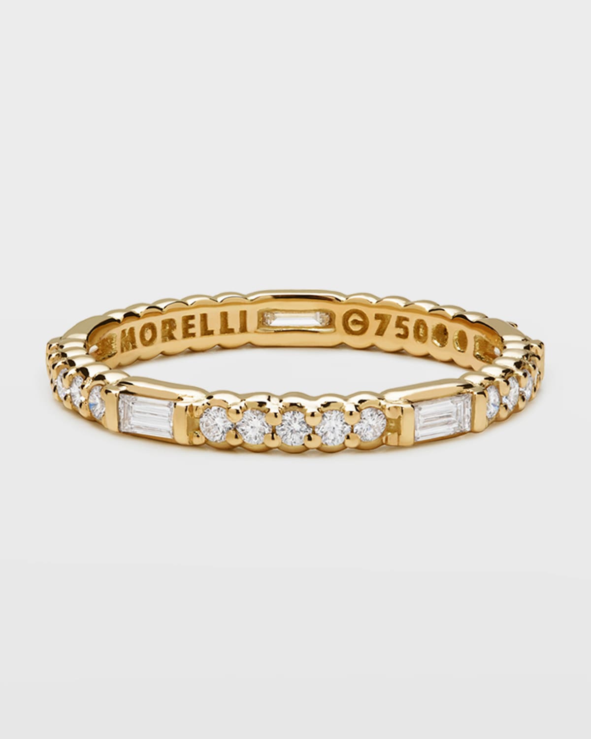 Diamond Pinpoint Baguette Ring in 18K Gold