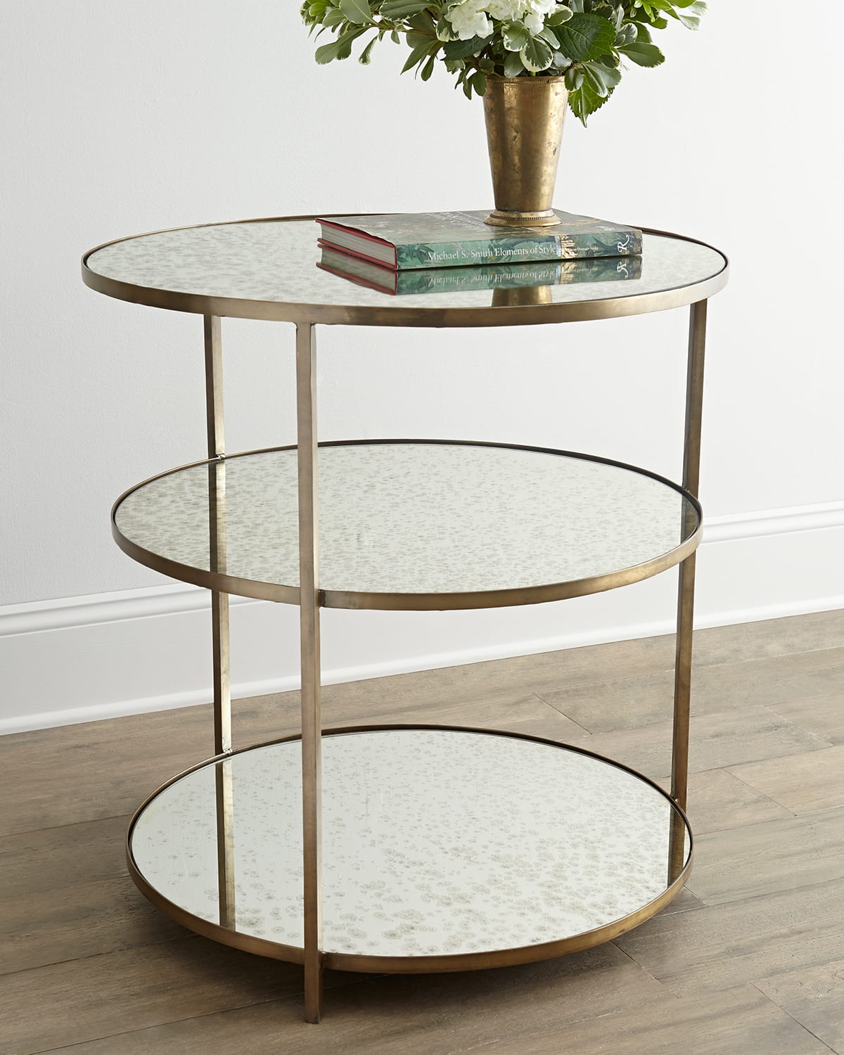 Arteriors Whitney Mirrored Side Table In Gold/mirrors