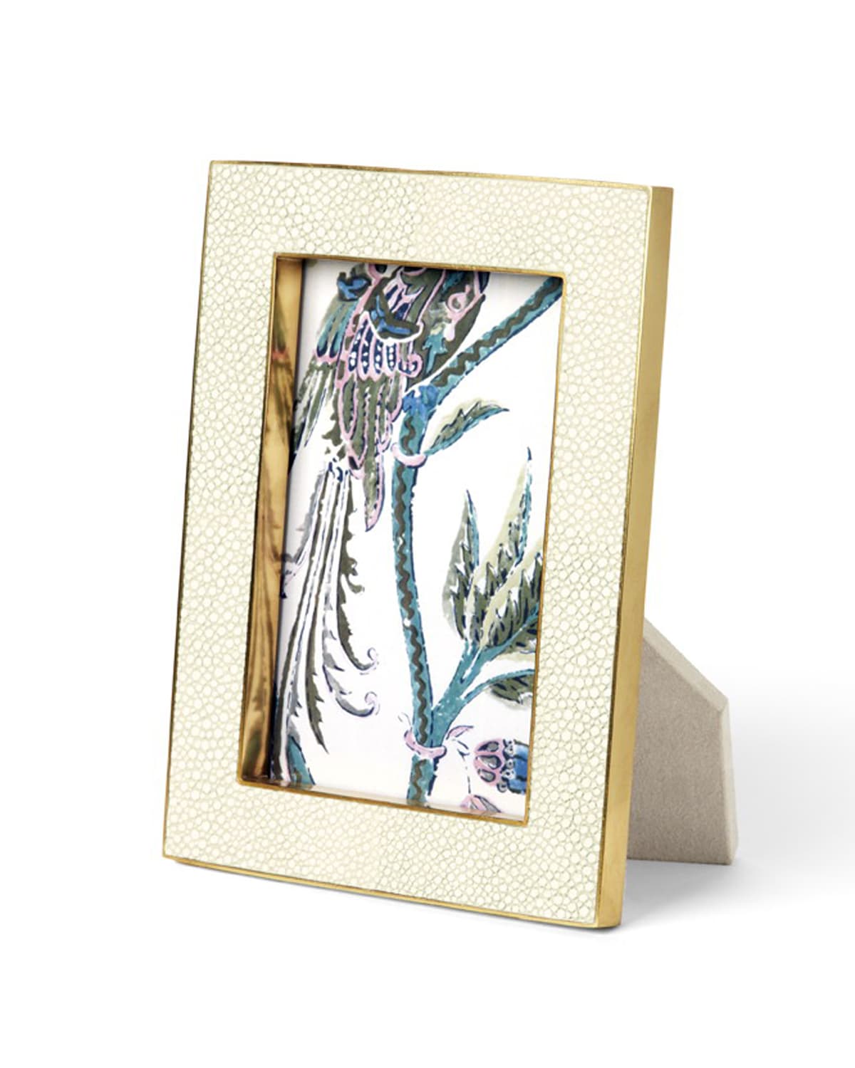 Shop Aerin Classic Faux-shagreen 5" X 7" Picture Frame In Cream