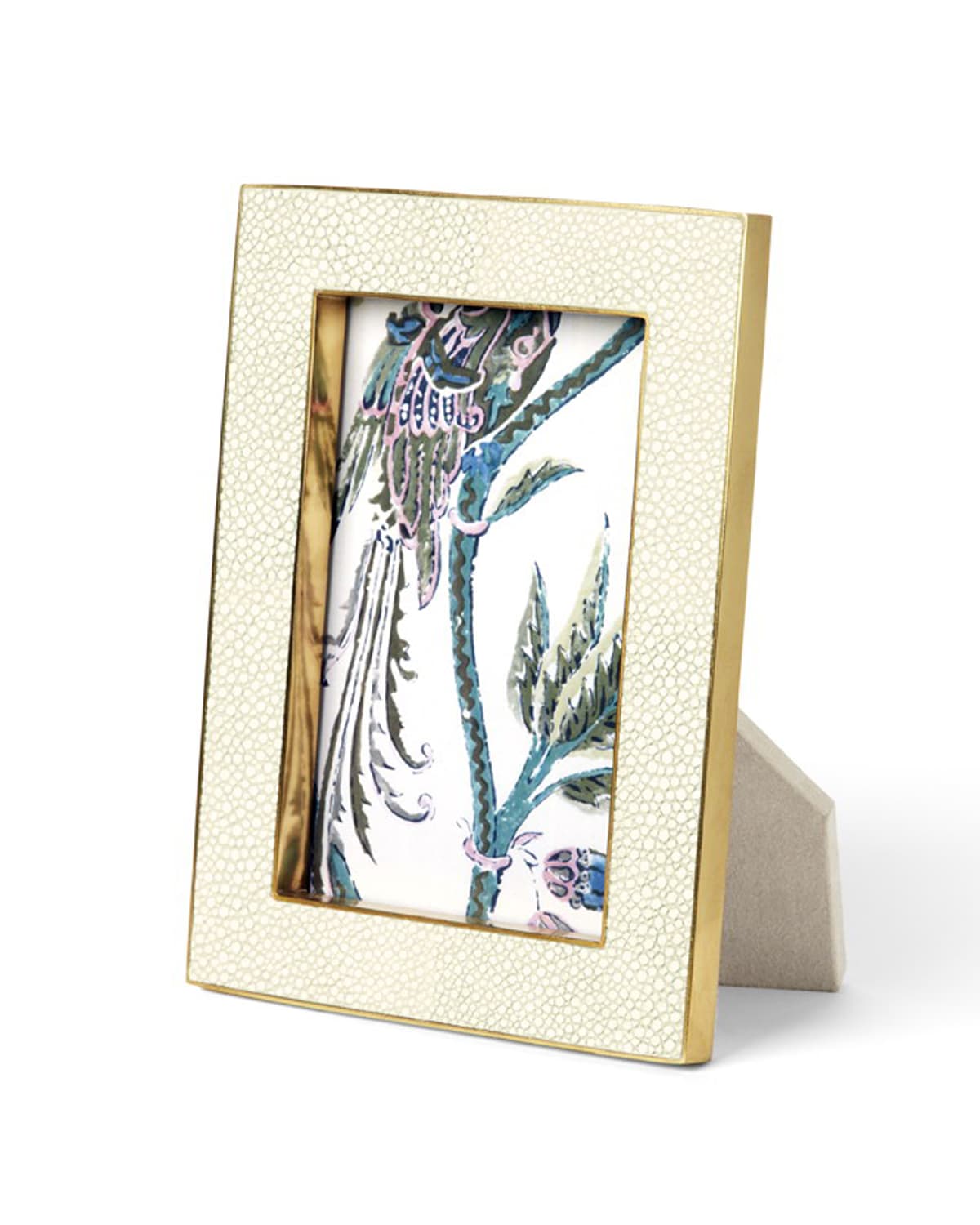 Aerin Classic Faux Shagreen 5" X 7" Picture Frame In Cream
