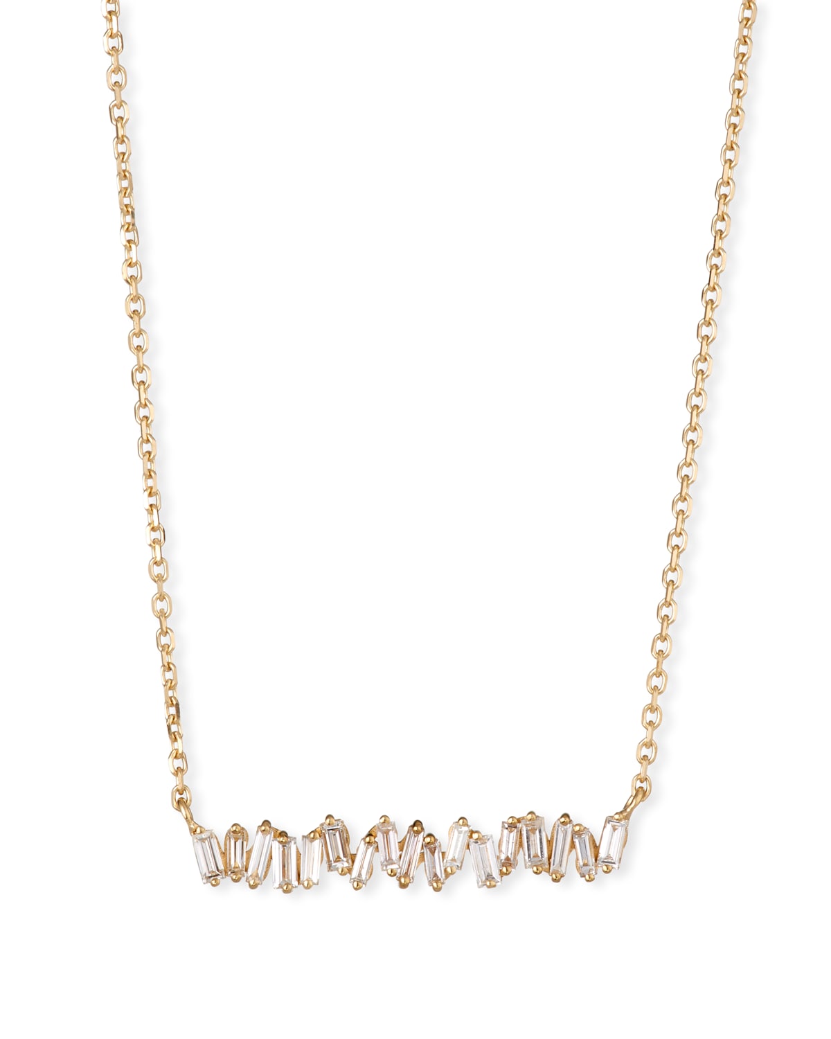 18K Yellow Gold Diamond Baguette Necklace, 0.30 tdcw