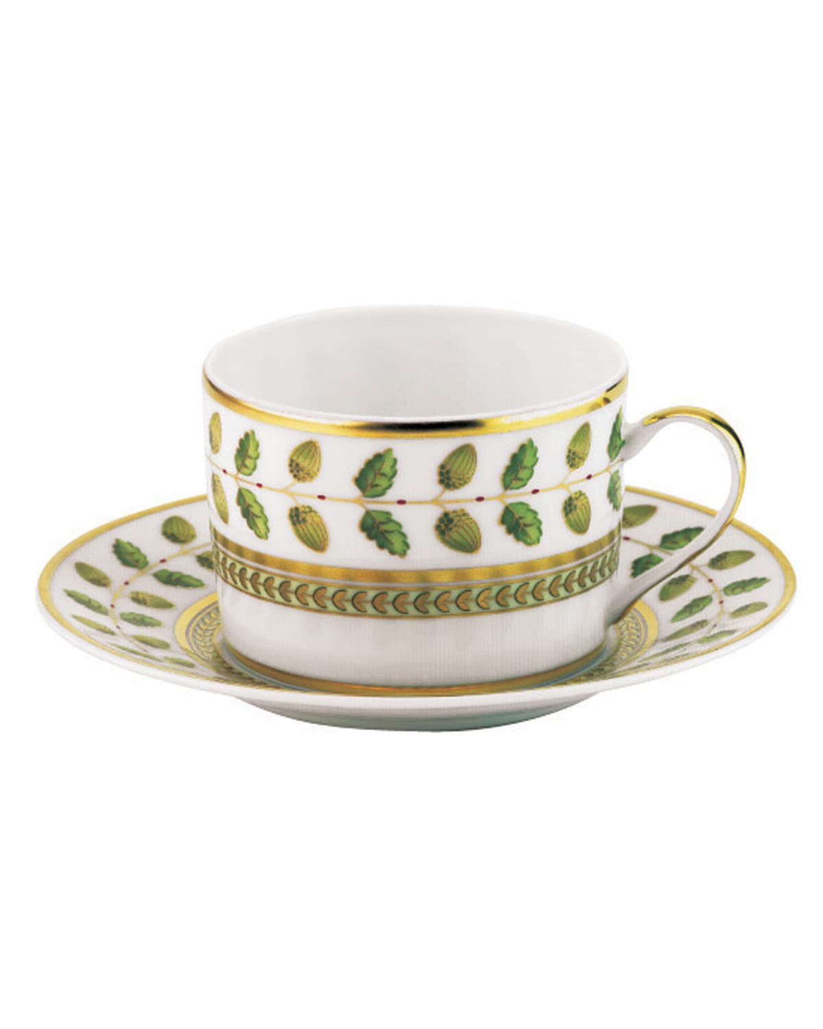Shop Bernardaud Constance Cup In White,green,gld