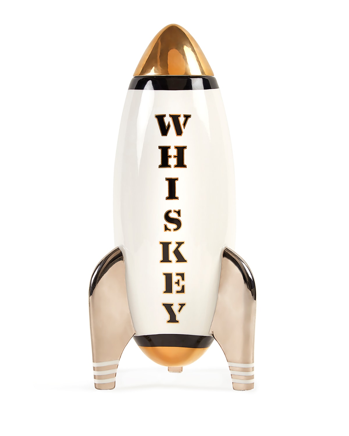 Shop Jonathan Adler Whiskey Rocket Decanter In White/black