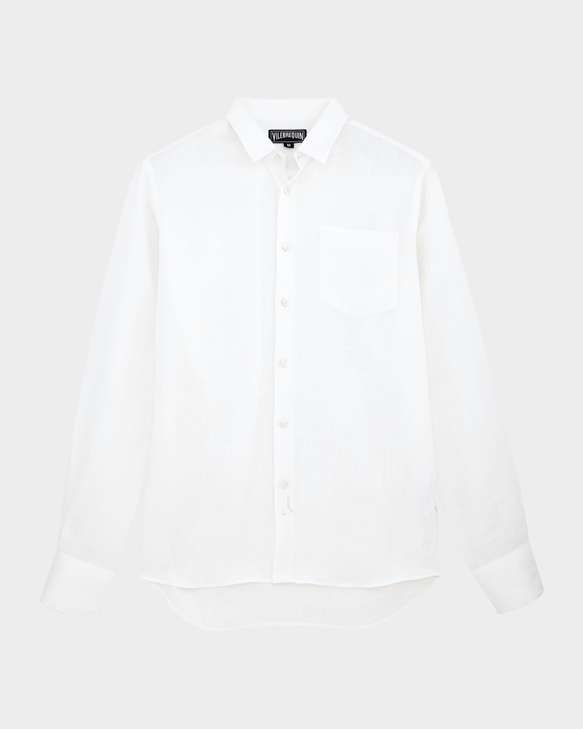 Vilebrequin Caroubis Linen Pocket Sport Shirt In White