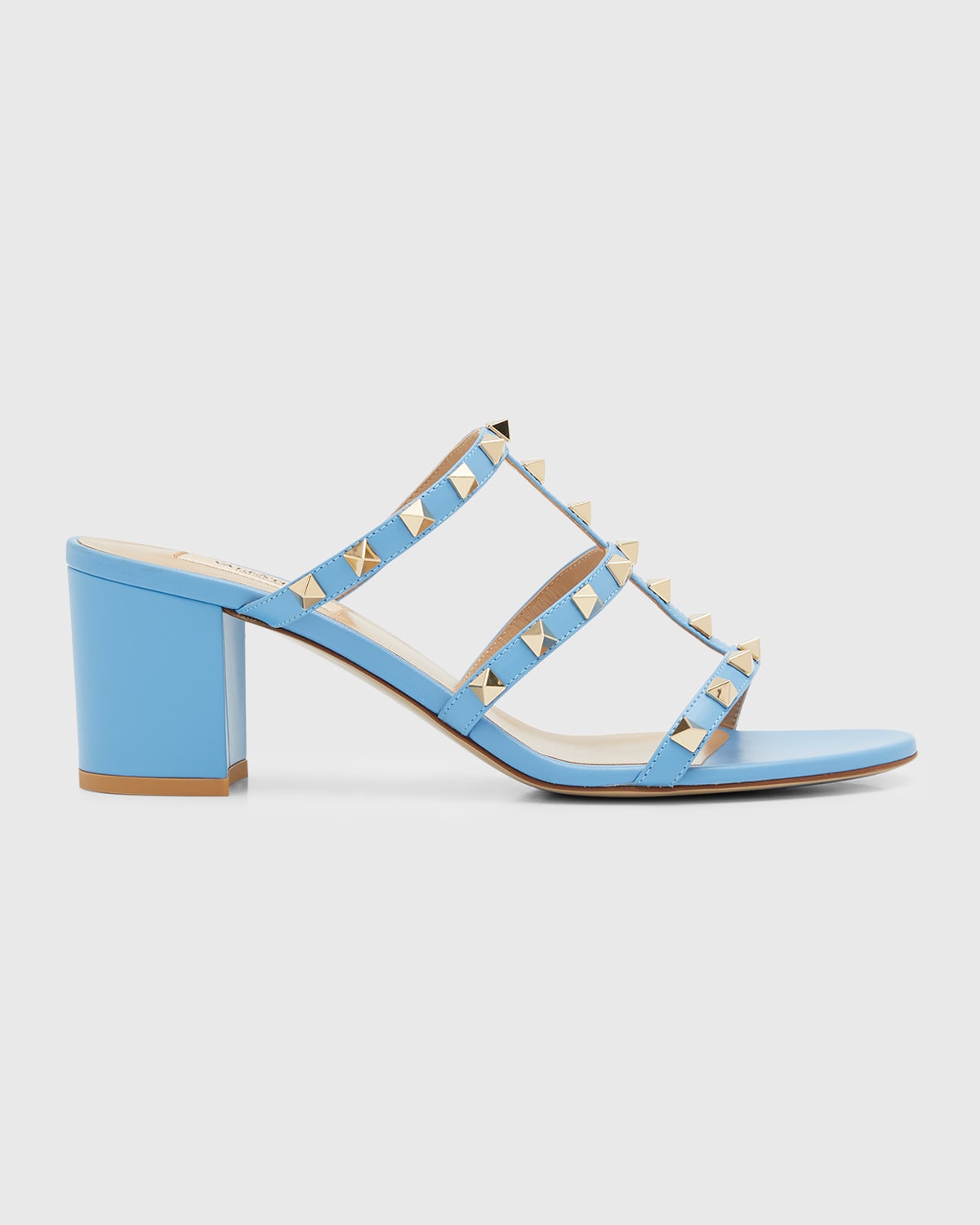 VALENTINO GARAVANI ROCKSTUD CAGED 60MM SLIDE SANDALS 