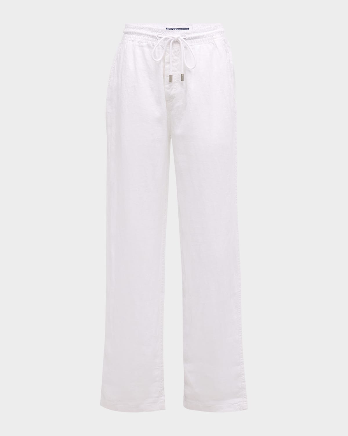 Shop Vilebrequin Pacha Drawstring Linen Pants In White