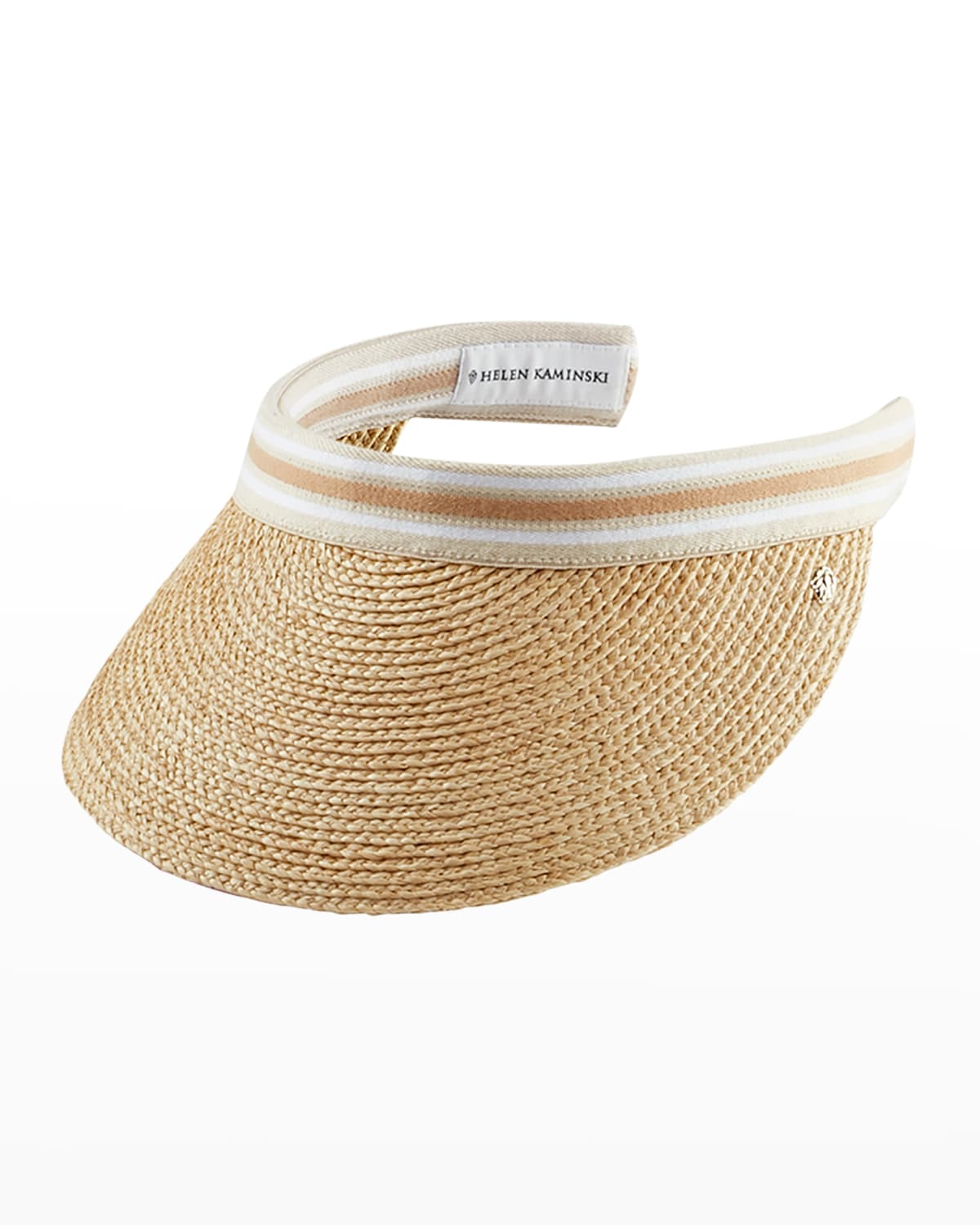 Shop Helen Kaminski Bianca Classic Slide-on Raffia Visor In Neutral