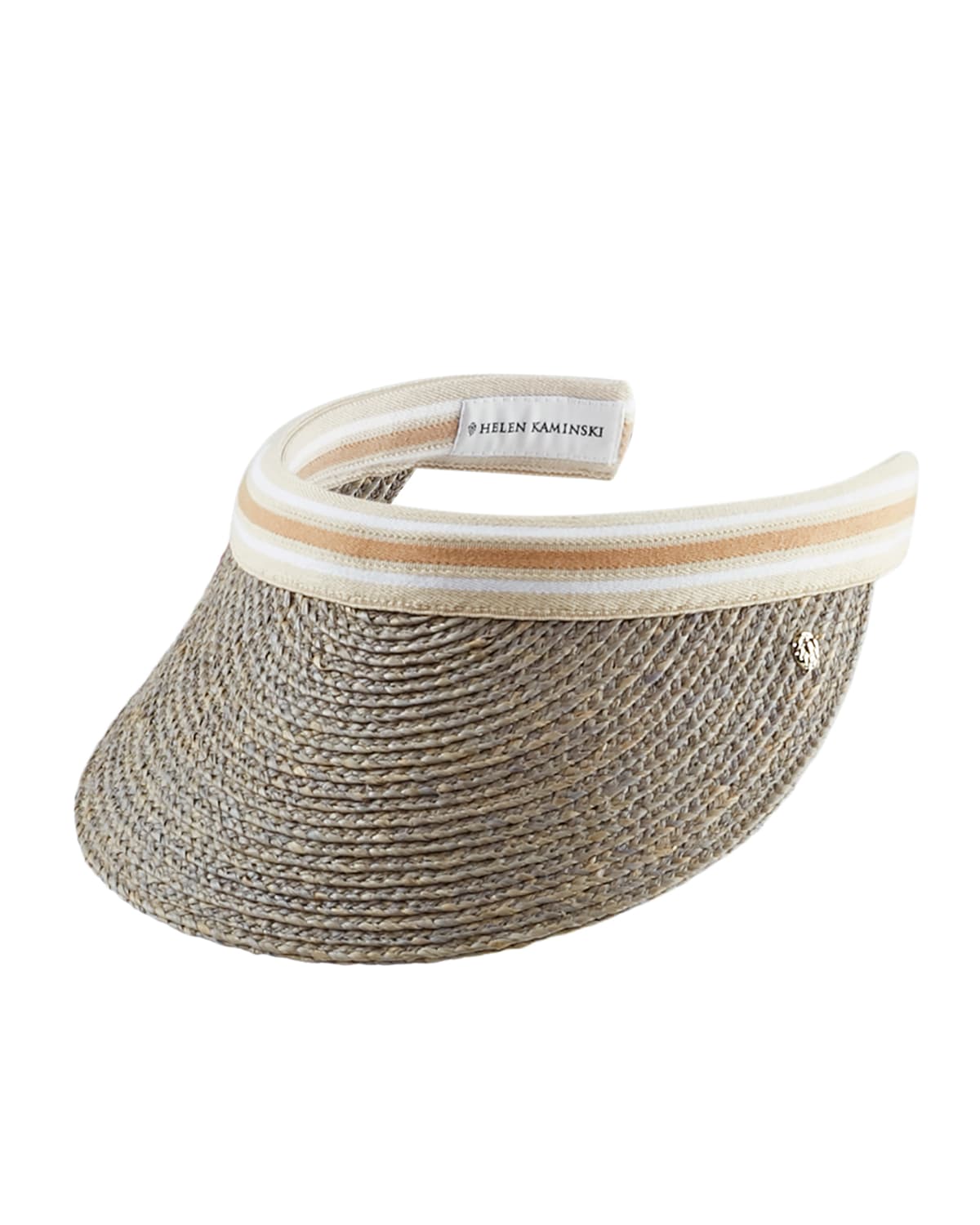 Shop Helen Kaminski Bianca Classic Slide-on Raffia Visor In Dark Blue