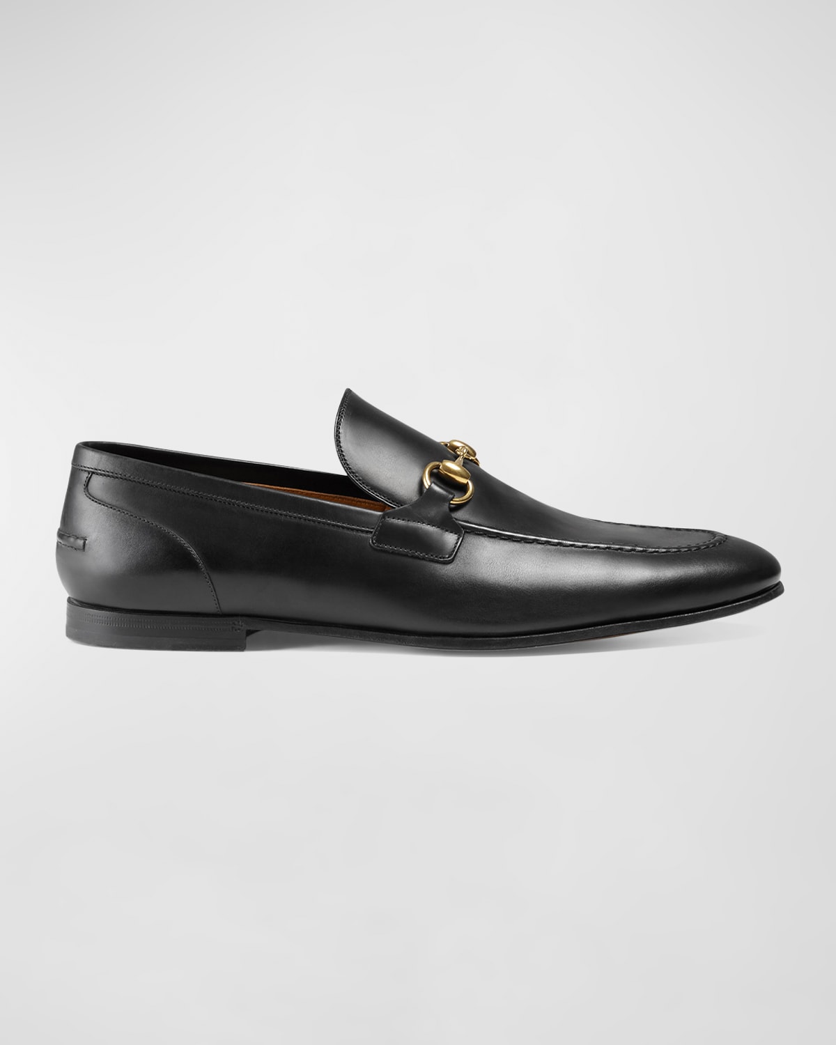 Shop Gucci Men's Jordaan Leather Loafers In Black