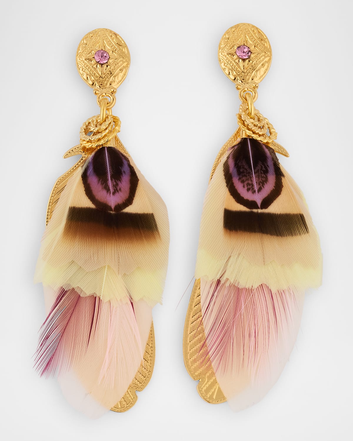 Sao Feather Drop Earrings