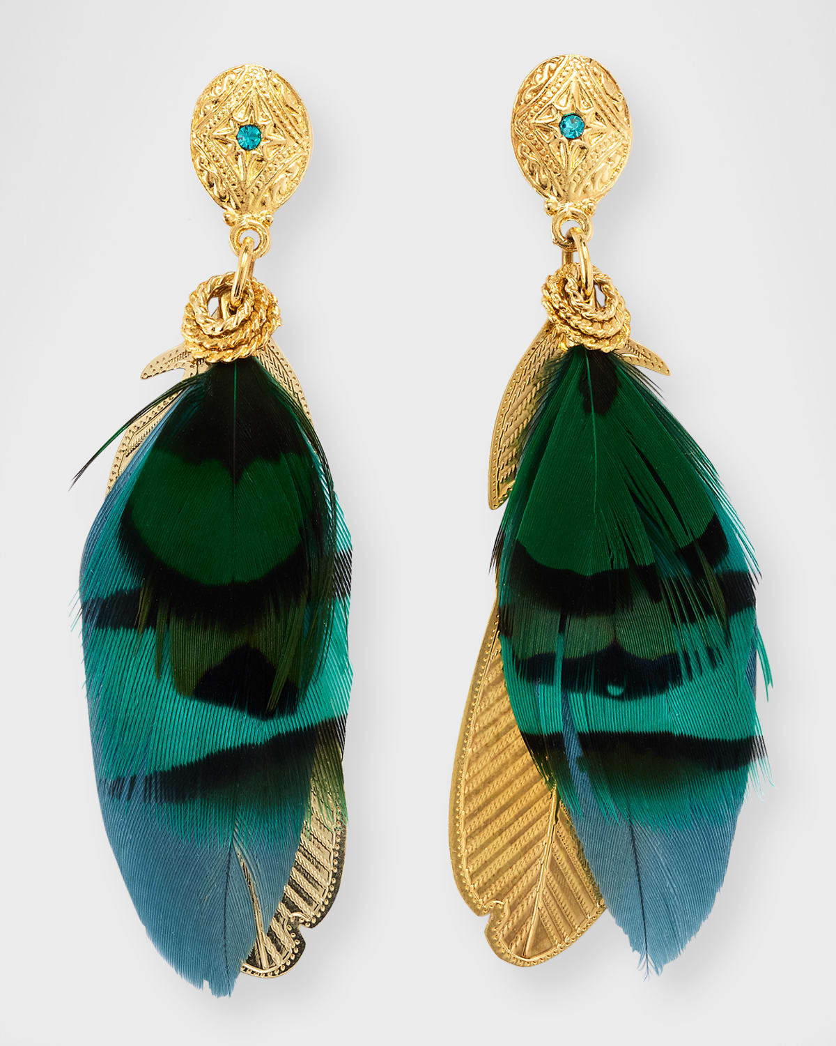 Gas Bijoux Sao Feather Drop Earrings In Varied Pink Orang