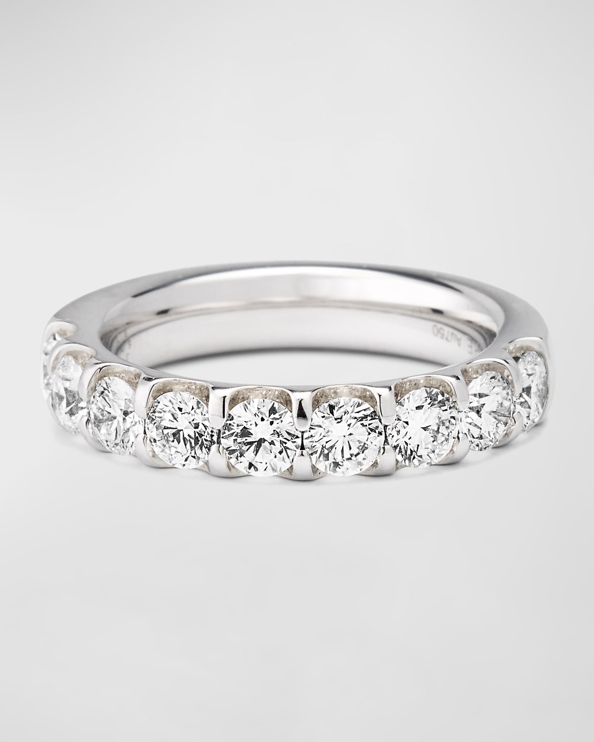 Memoire Diamond Band Ring in 18K White Gold, Size 6.5
