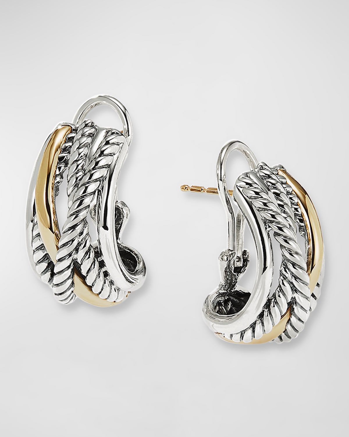David Yurman Crossover Earrings With Gold