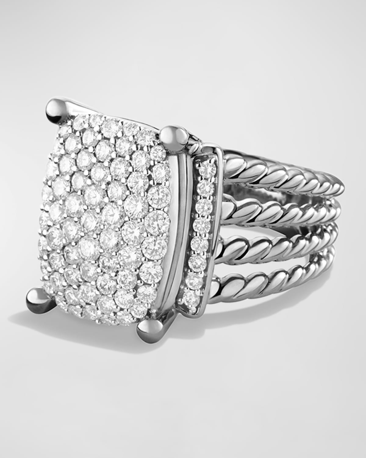 Shop David Yurman Wheaton Ring With Diamonds In Pave Diamonds