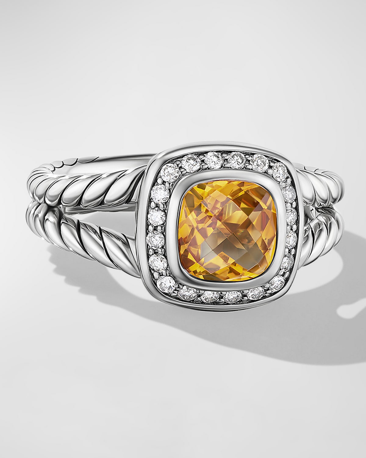 David Yurman Petite Albion Ring with Gemstone and Diamonds in Silver 7mm Smart Closet