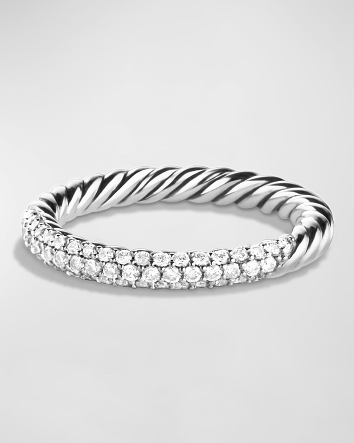 David Yurman Petite Pave Ring With Diamonds In Metallic