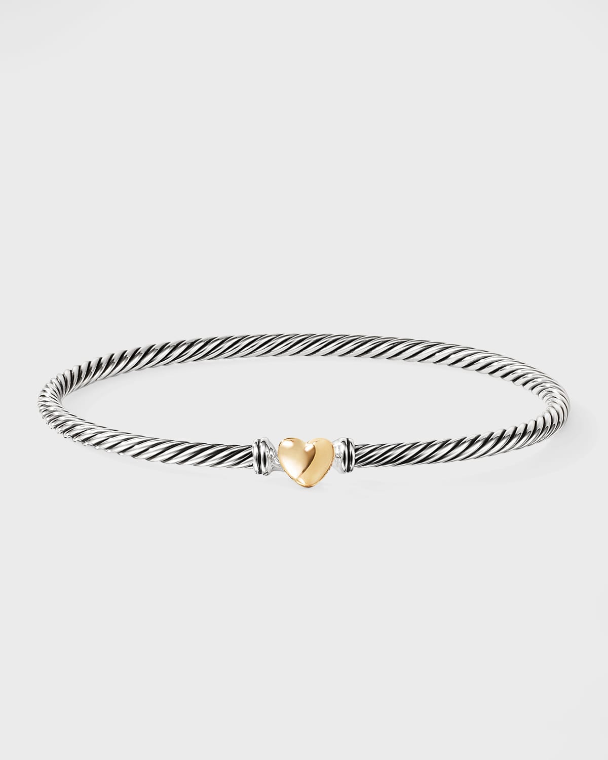 Cable Collectibles Heart Bracelet in Silver with 18K Gold, 3mm