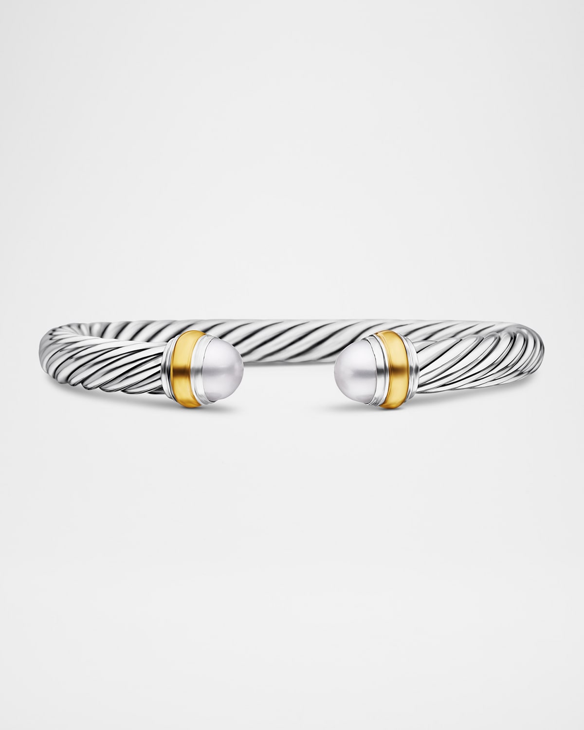 David Yurman Cable Classics Bracelet With Semiprecious Stones & 14k Gold, 7mm In Pearl