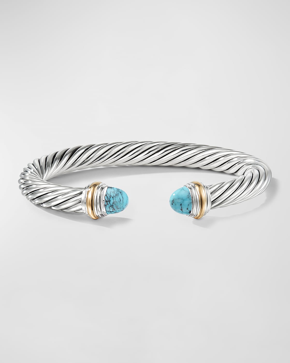 DAVID YURMAN CABLE BRACELET WITH GEMSTONE AND 14K GOLD IN SILVER, 7MM