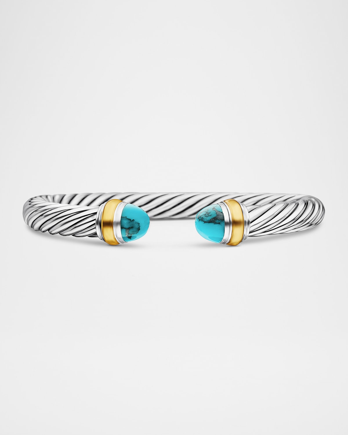 David Yurman Cable Classics Bracelet With Semiprecious Stones & 14k Gold, 7mm In Turquoise