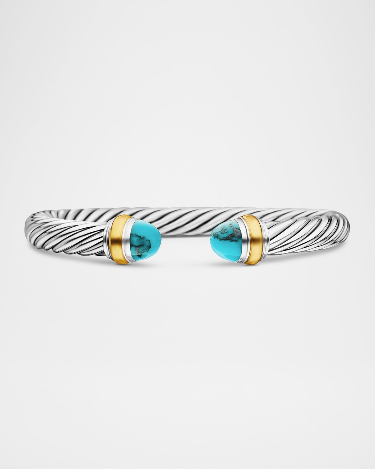 DAVID YURMAN CABLE BRACELET WITH GEMSTONE AND 14K GOLD IN SILVER, 7MM