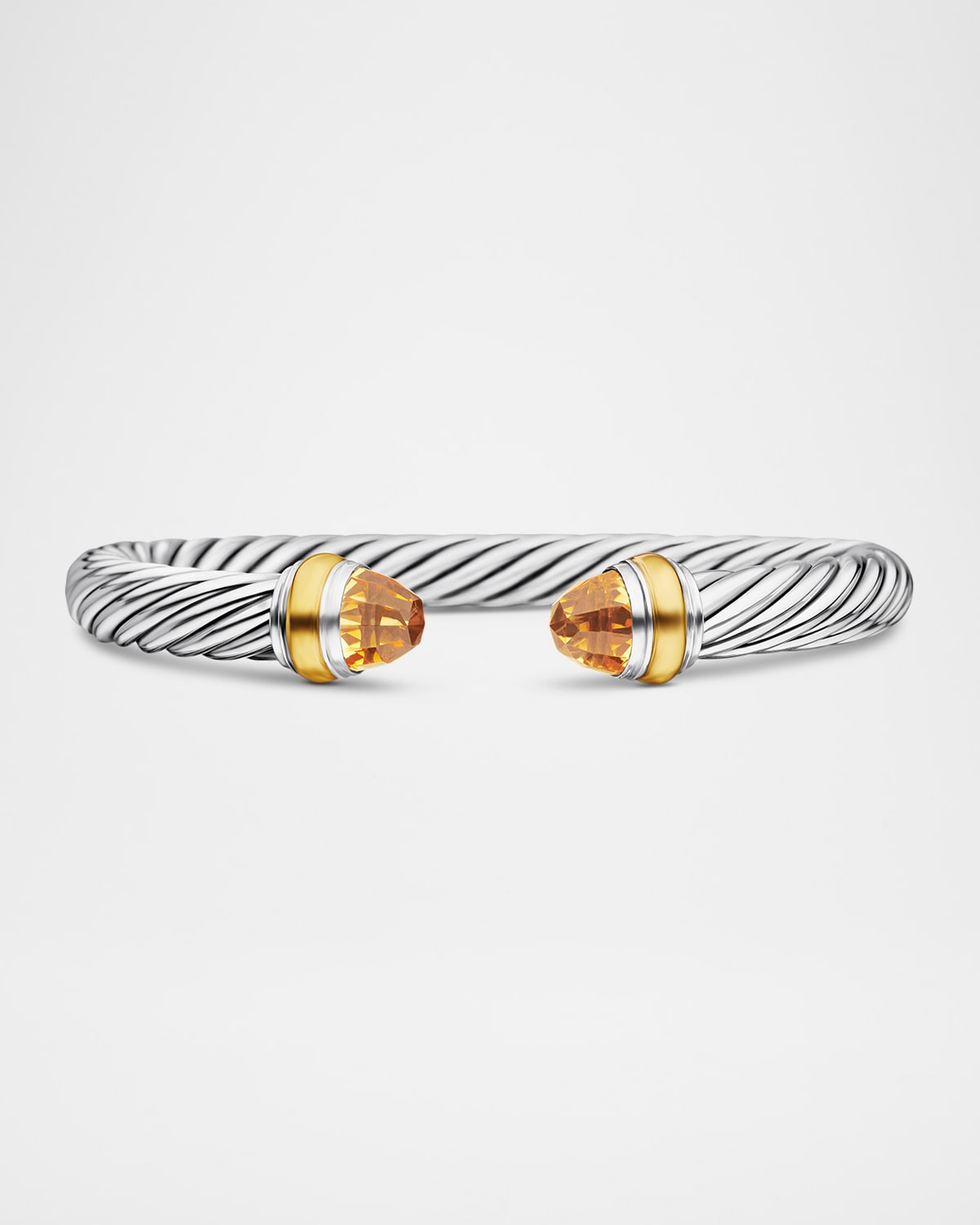 DAVID YURMAN CABLE BRACELET WITH GEMSTONE AND 14K GOLD IN SILVER, 7MM