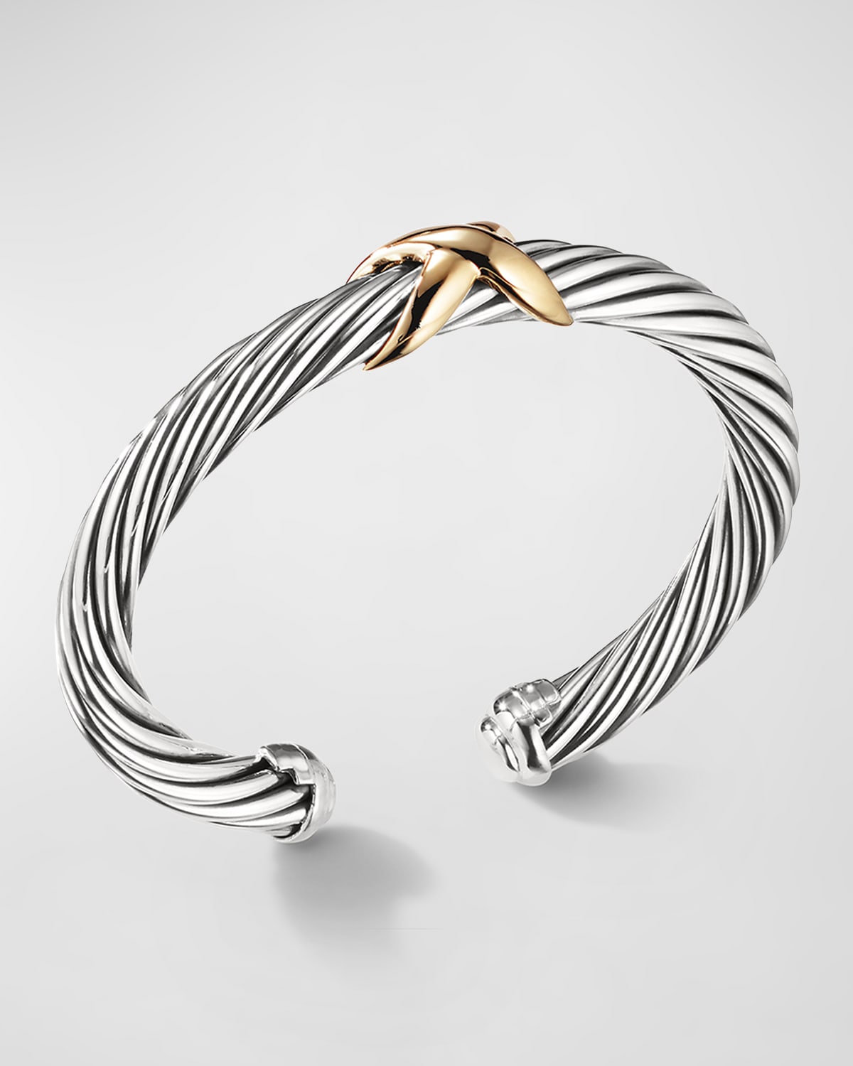 Shop David Yurman X Bracelet With Gold In Silver/gold
