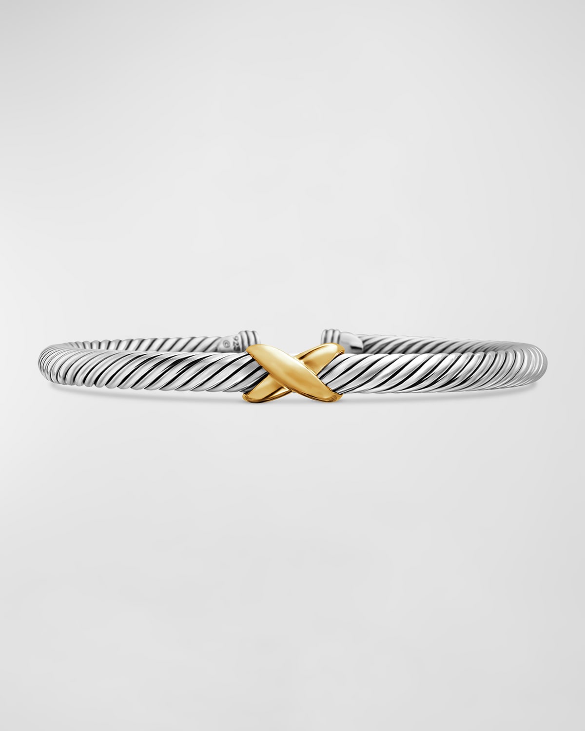 David Yurman Cable Bracelet in Silver with 14K Gold, 5mm