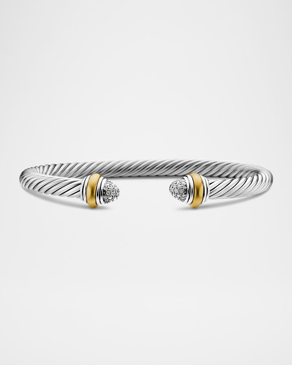 David Yurman Cable Bracelet with Diamonds and 14K Gold in Silver, 5mm
