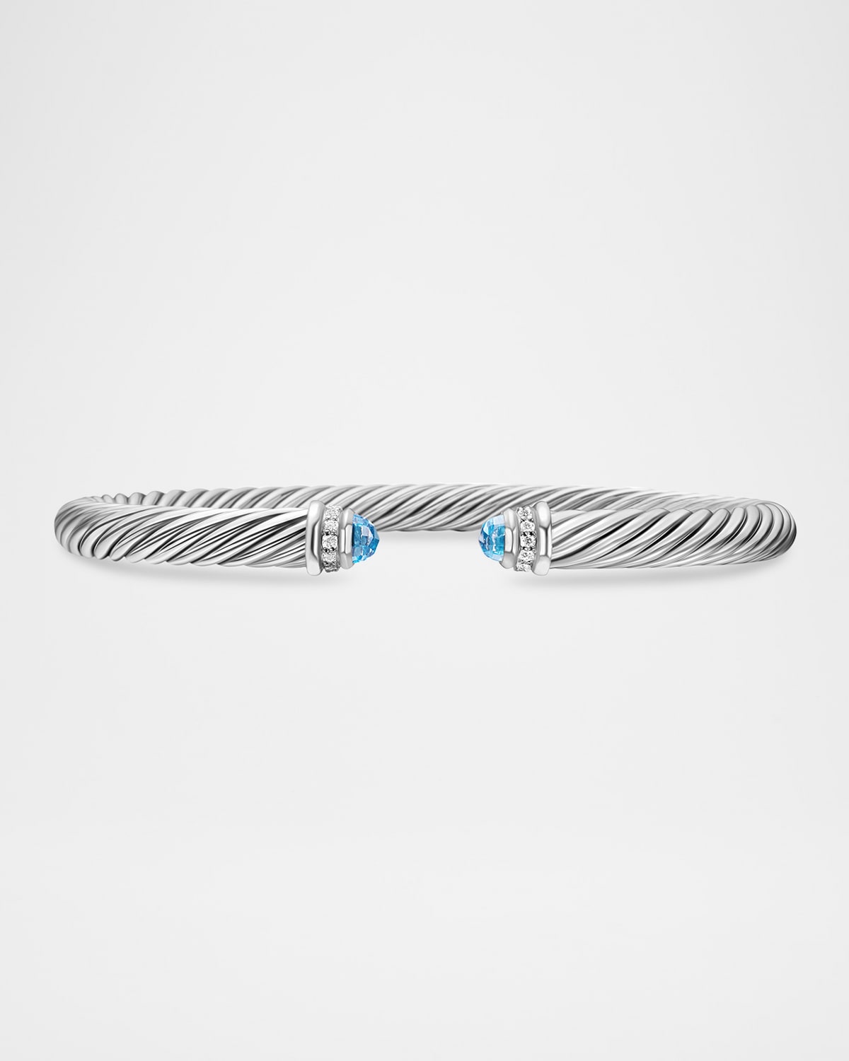 David Yurman Cable Classics Bracelet With Hampton Blue Topaz And Diamonds In Blue Topaz