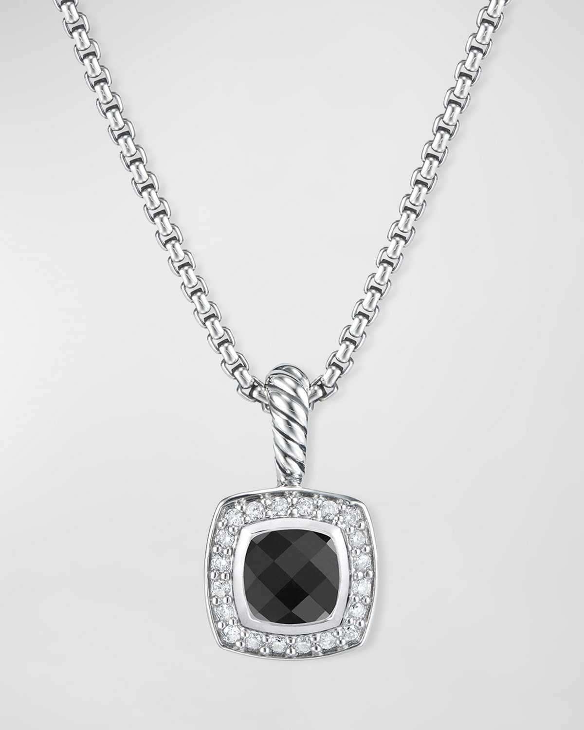 David Yurman Petite Albion Necklace With Gemstone And Diamonds In Black Onyx
