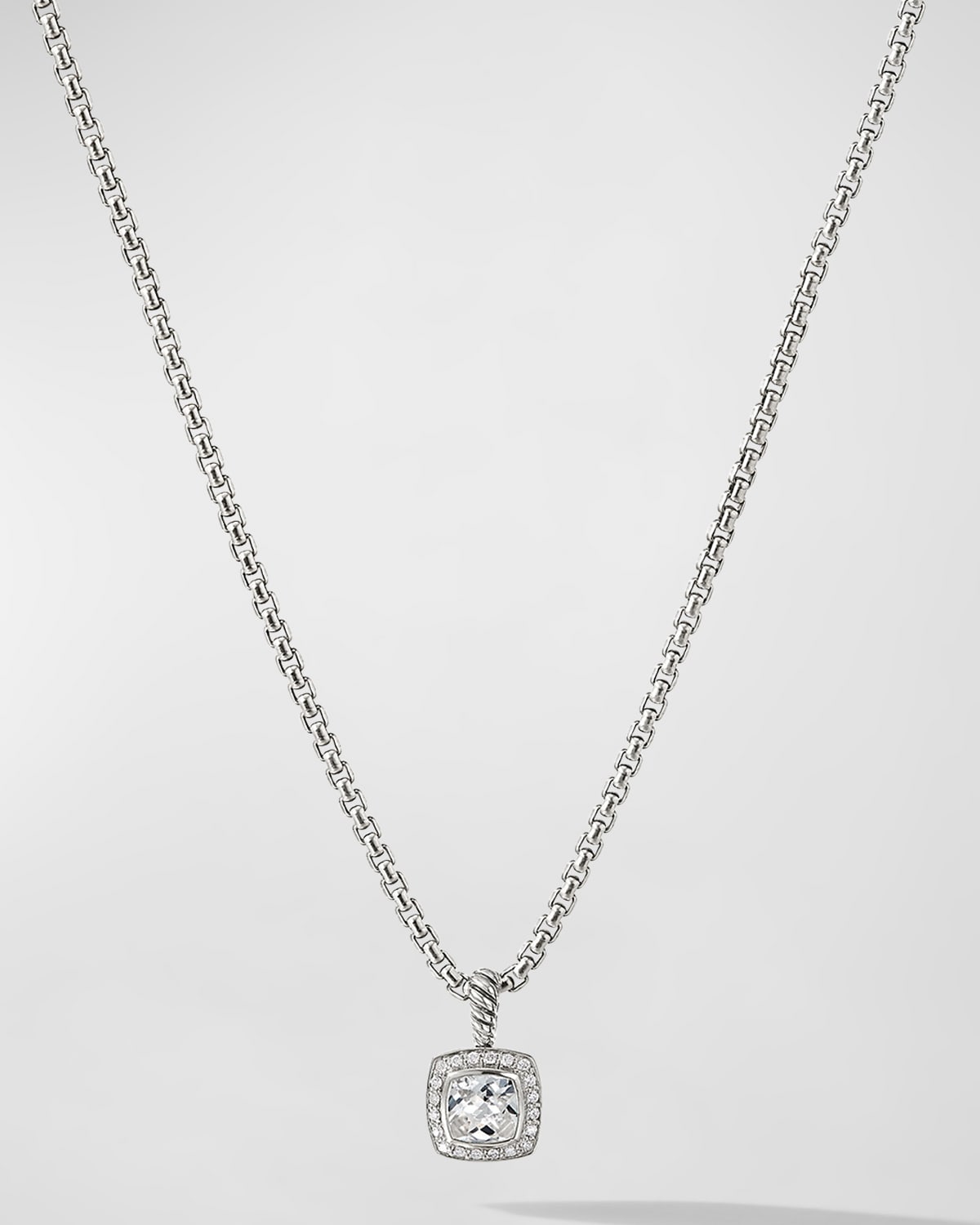 David Yurman Petite Albion Necklace With Gemstone And Diamonds In White Topaz