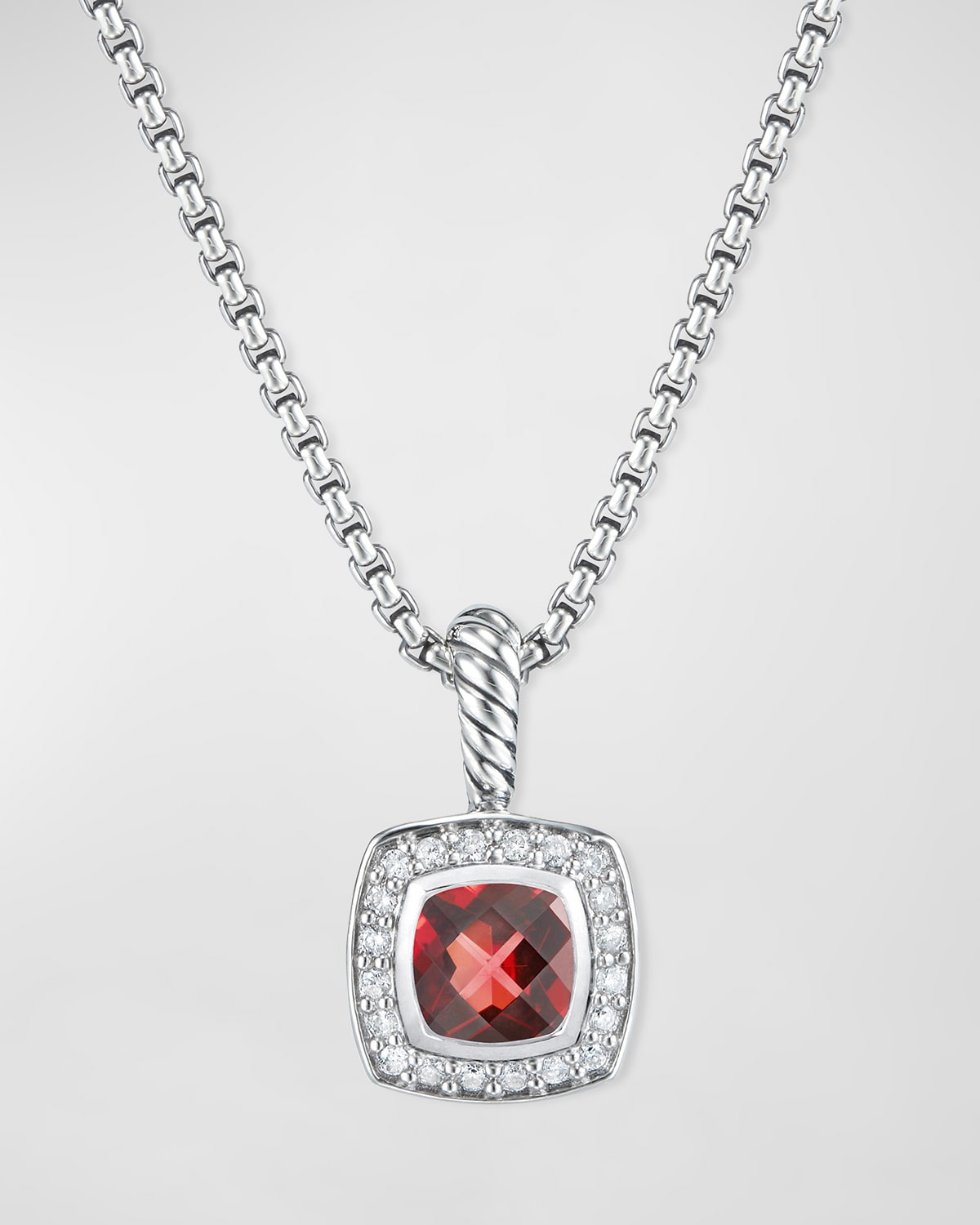 David Yurman Petite Albion Necklace With Gemstone And Diamonds In Garnet