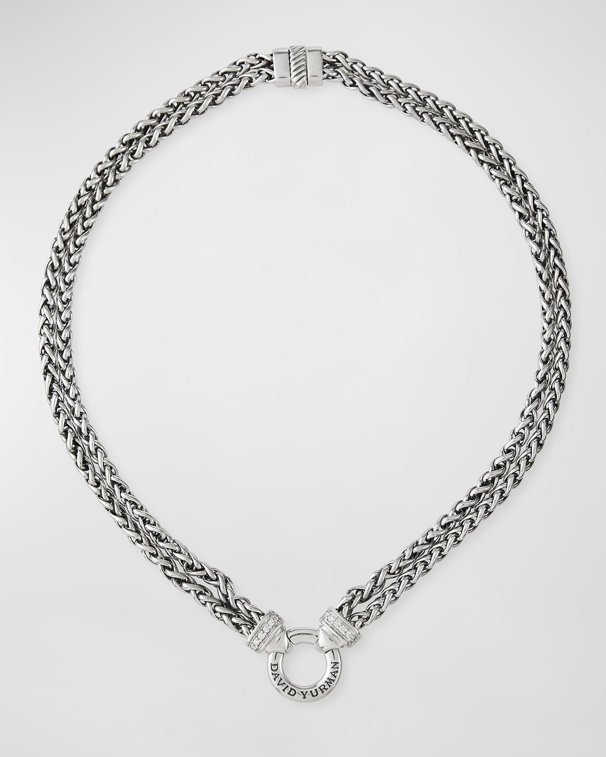 David Yurman Double Wheat Chain Necklace with Diamonds