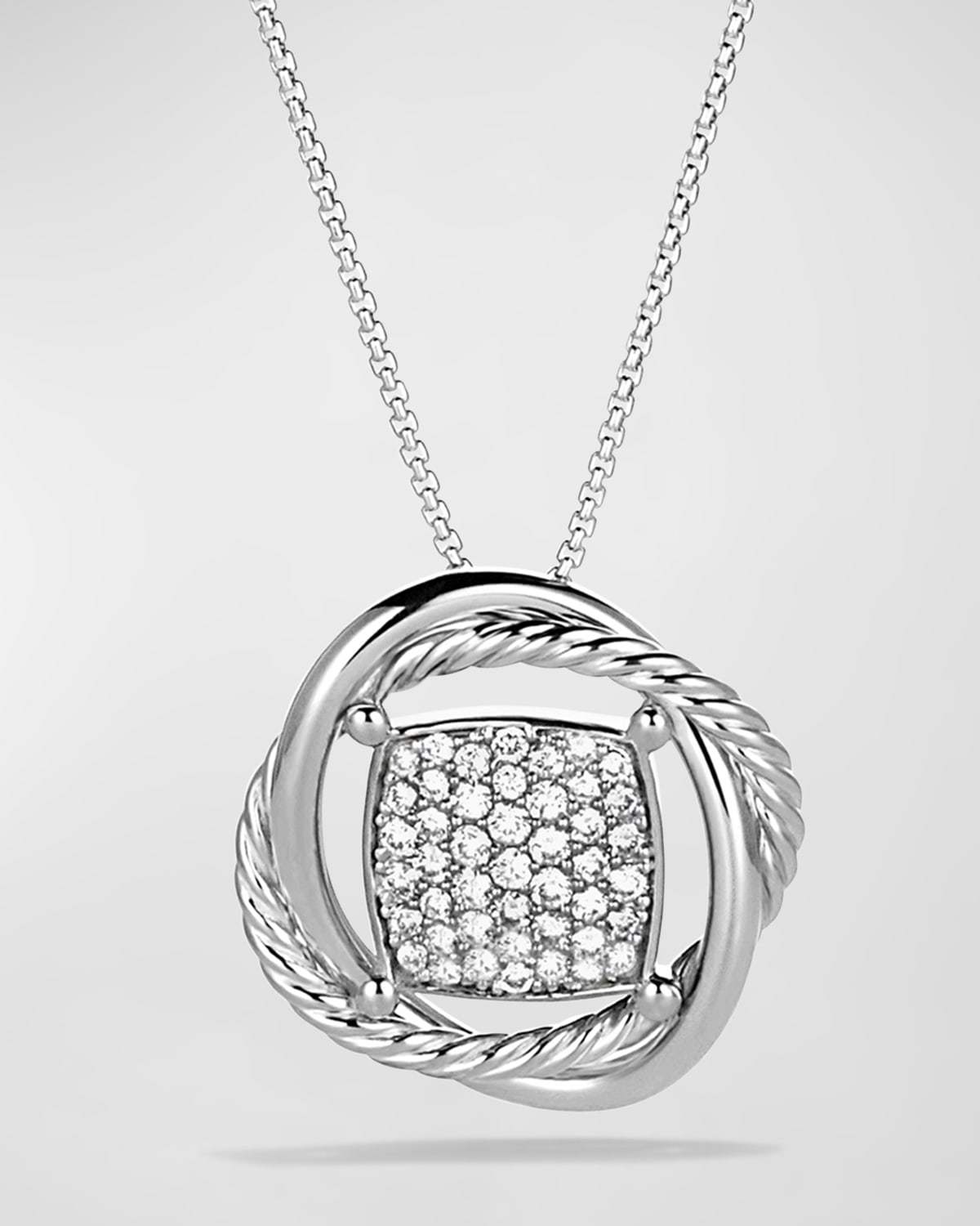 Shop David Yurman 11mm Pave Diamond Infinity Necklace In Pave Diamonds