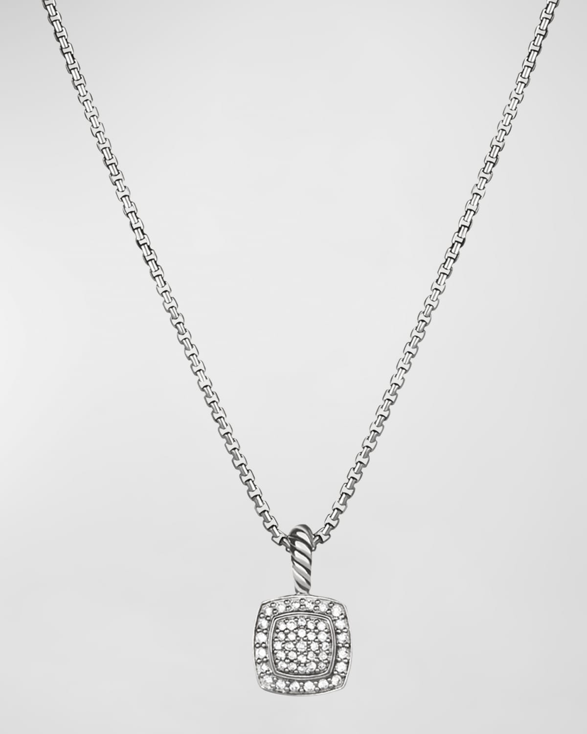 David Yurman Petite Albion Pendant With Diamonds On Chain In Metallic