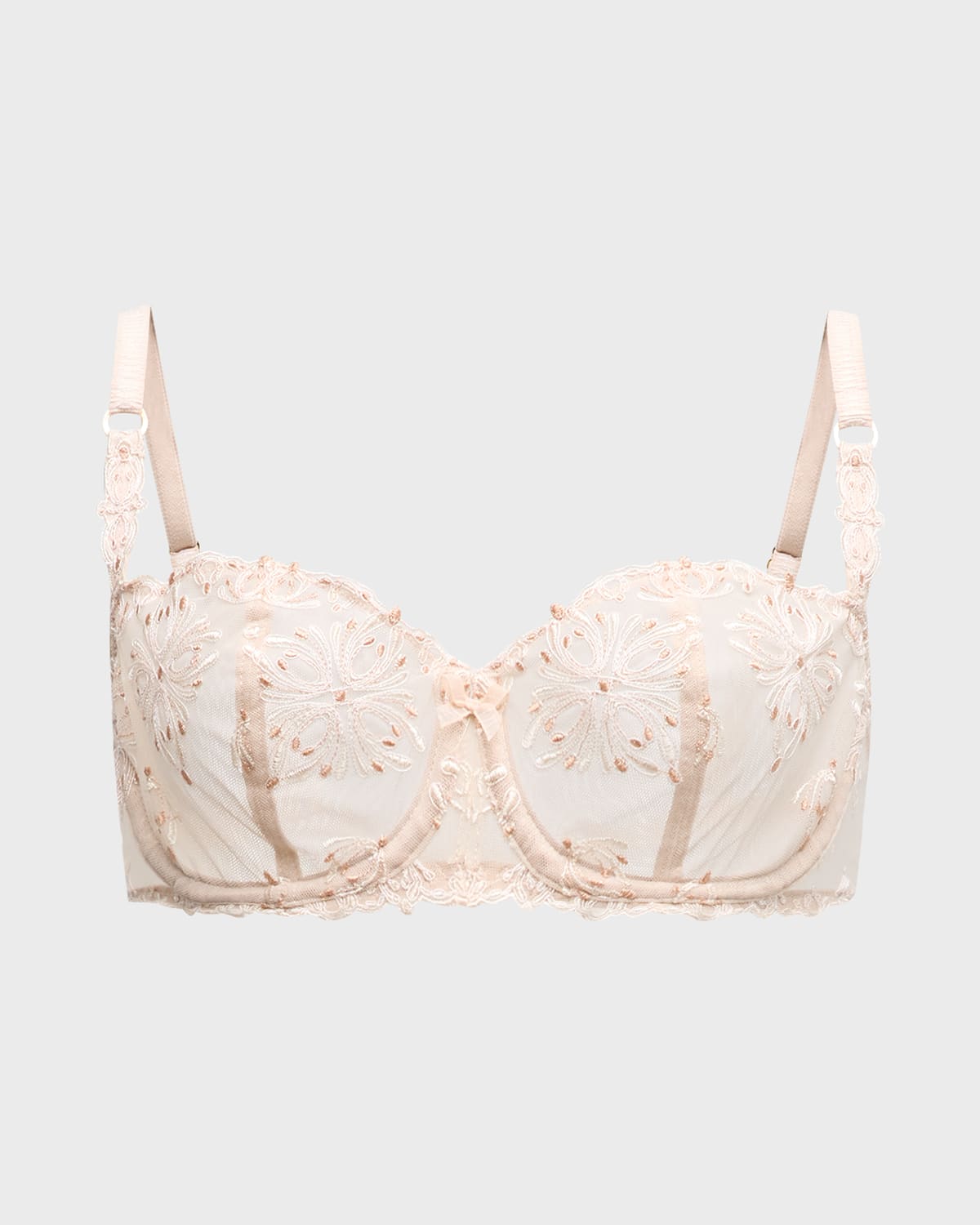 Chantelle Champs Elysees Semi-sheer Balconette Bra In Cappuccino